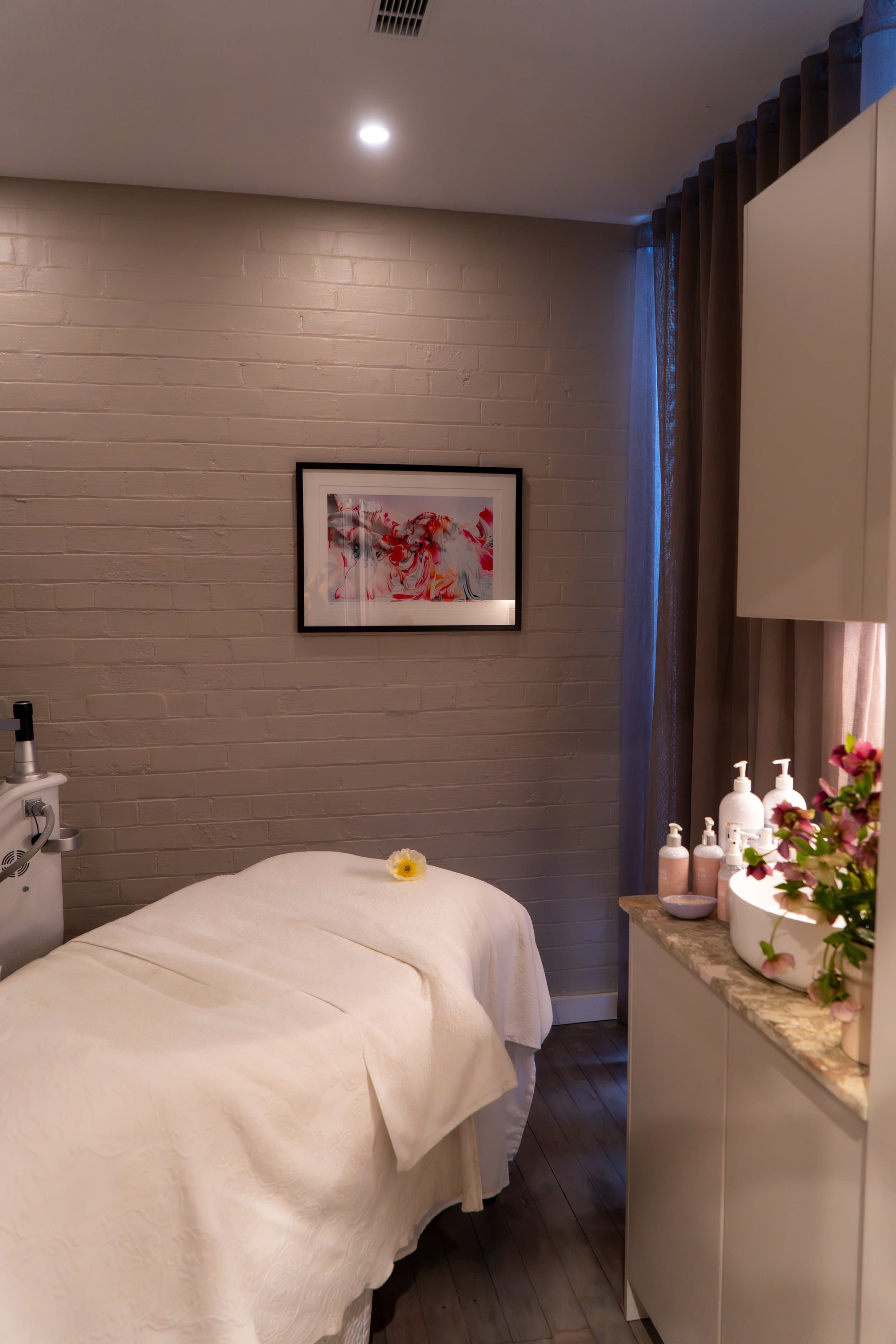 Treatment room set up for skin needling at Lady Luxe Beauty, Balmain